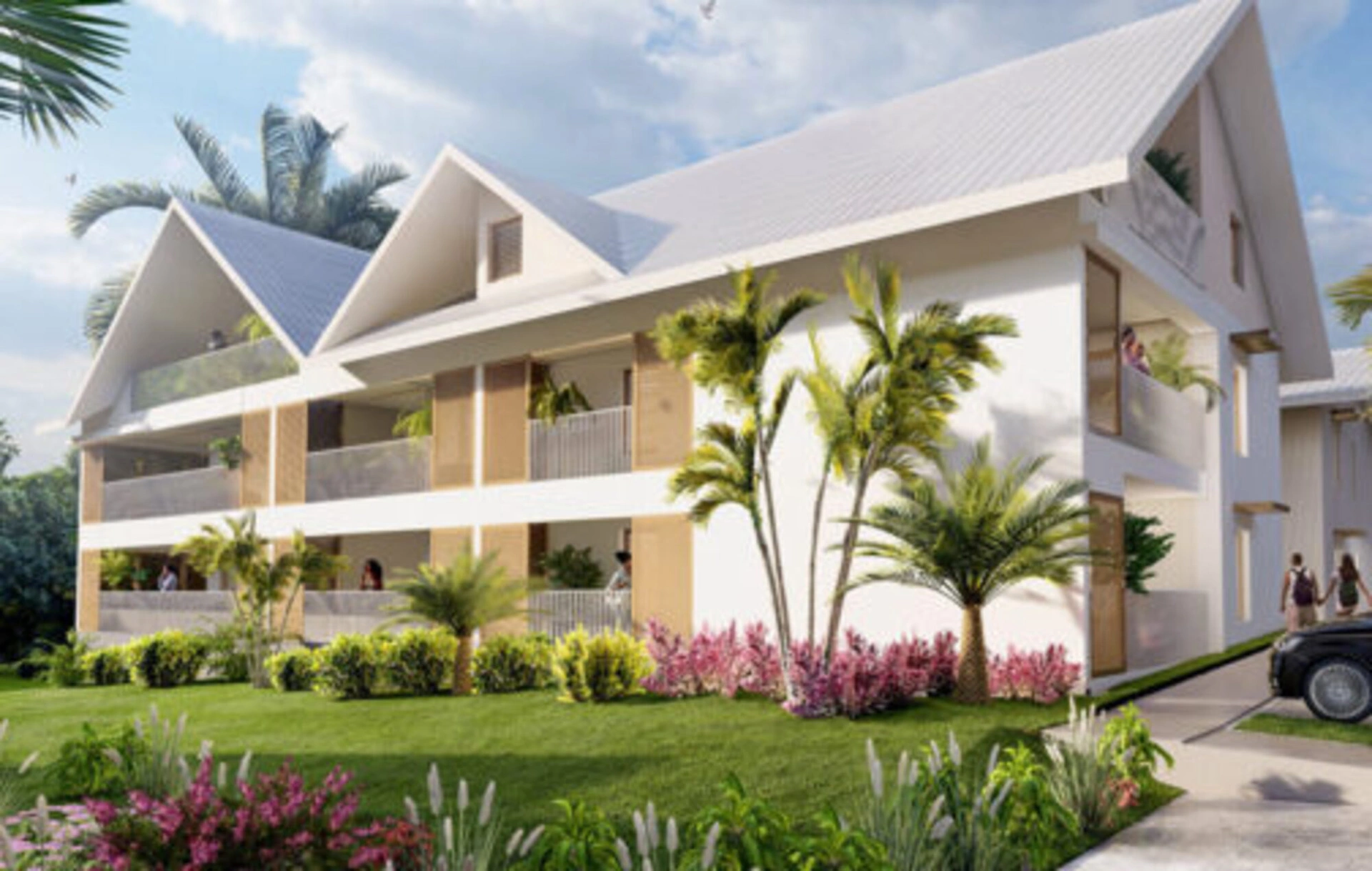 Ground-floor 2-bedroom apartment in Bel Canto Residence Baie-Mahault
