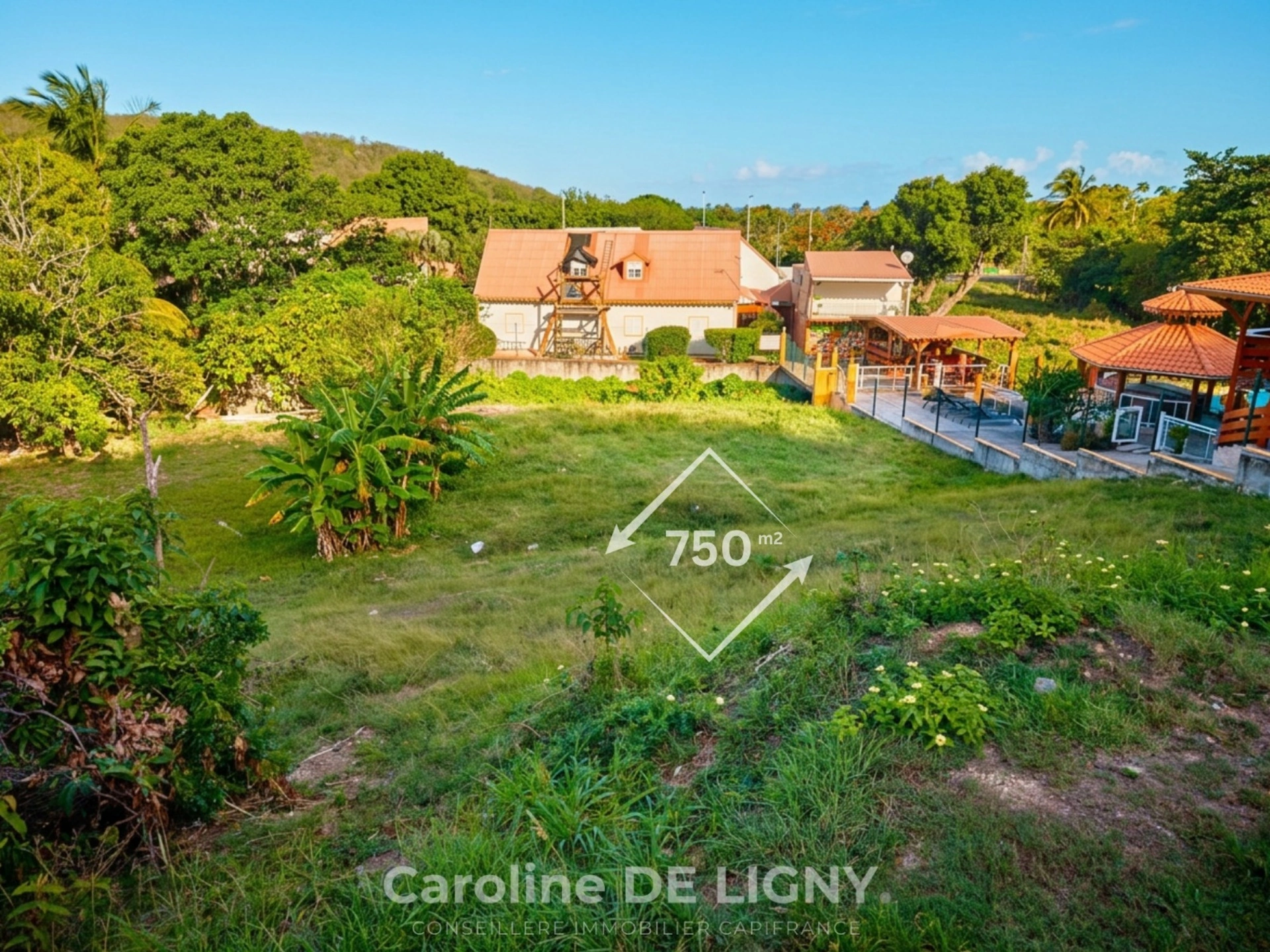 750 sqm building plot in Deshaies Bas Vent Guadeloupe